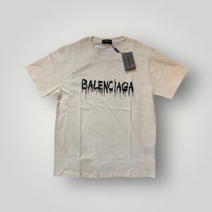 Balenciaga Cream Drip Logo Graphic T-Shirt - X-Large